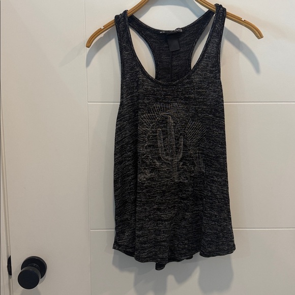 Rebel Sugar Charcoal Tank Top featuring cactus size medium - Picture 2 of 6